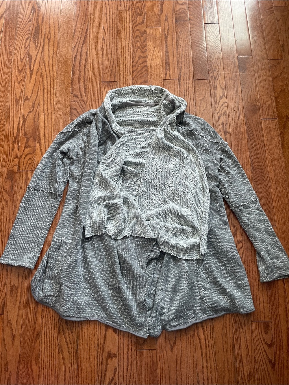 Free People Gray In the Loop Draped Open Front Cardigan Women’s Sz Small